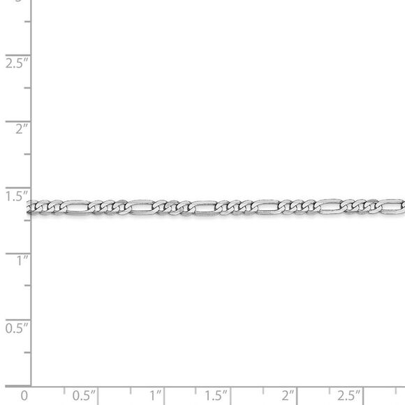 2.75mm, 14k White Gold, Flat Figaro Chain Necklace, 24 Inch - Picture 5 of 8